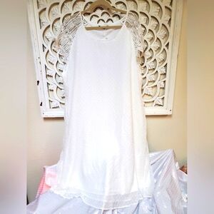 Bloomchic Swiss Dot White Cap Sleeve Dress 22-24